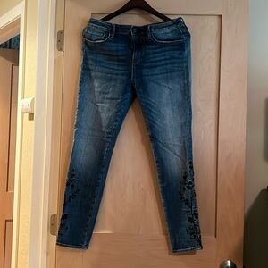 Driftwood Jackie High Rise Embroidered Skinny Jeans